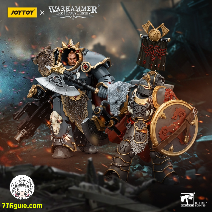 【品切れ】ジョイトイ JoyToy Source 1/18 『ウォーハンマー ホルスの異端』スペース ウルブズ 二体セット 塗装済み可動フィギュア