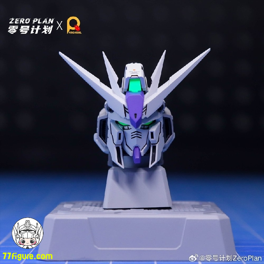 〈海外キット完成品Hiニューガンダム似?〉スカイディフェンダーオマケ付き ZeroPlan x Ponq Model MG Hi-νガンダム用 ヘッド改造パーツ