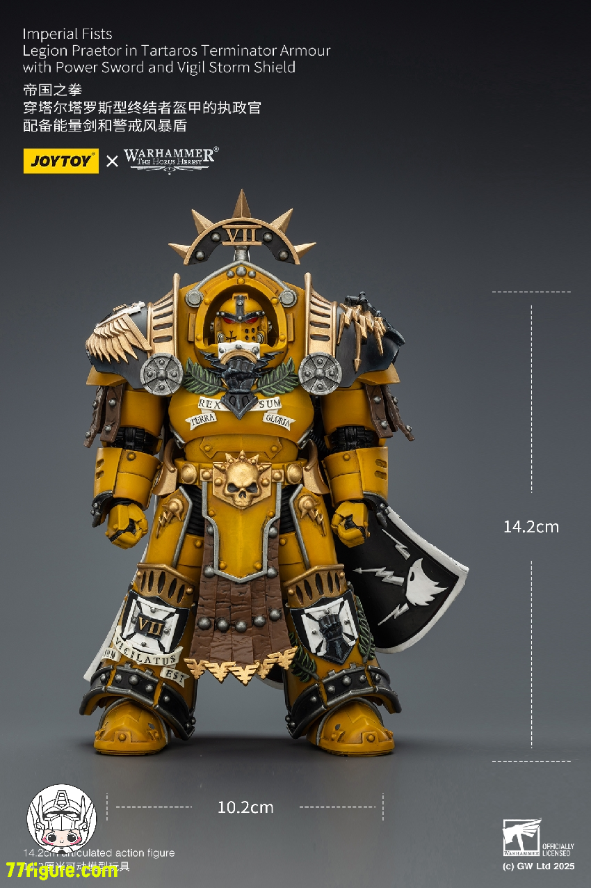 【予約商品】ジョイトイ JoyToy Source 1/18 『ウォーハンマー ホルスの異端』タルタロス・ターミネーターアーマーを身に着けたレギオン・プラエトル パワーソードとヴィジル・ストームシールド付き 塗装済み可動フィギュア