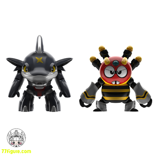 【品切れ】橘猫工業 QOSMOS 『ビーロボカブタック』 シャークラ一 & スパイドン プラモデル 2 個セット(特典付き)