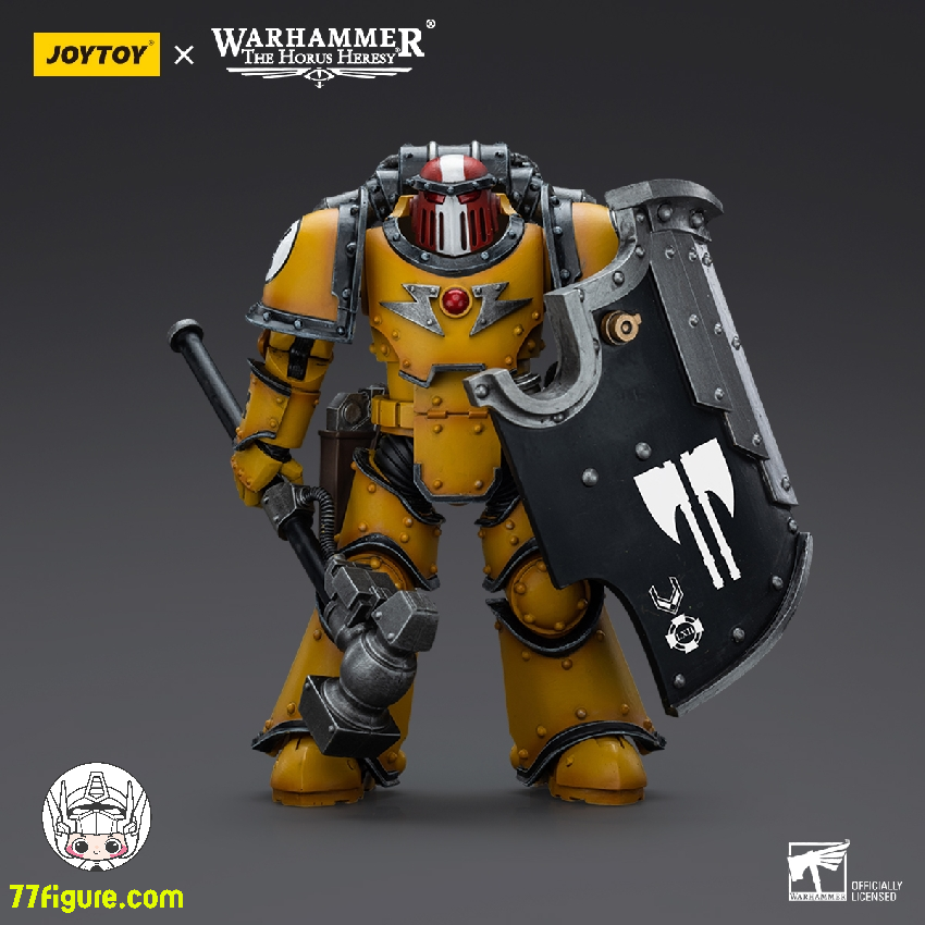 ジョイトイ JoyToy Source 1/18 『ウォーハンマー40K』インペリアル フィスト レギオン MkIII ブリーチャー分隊軍曹  サンダーハンマー付き 塗装済み可動フィギュア - 77figure.com