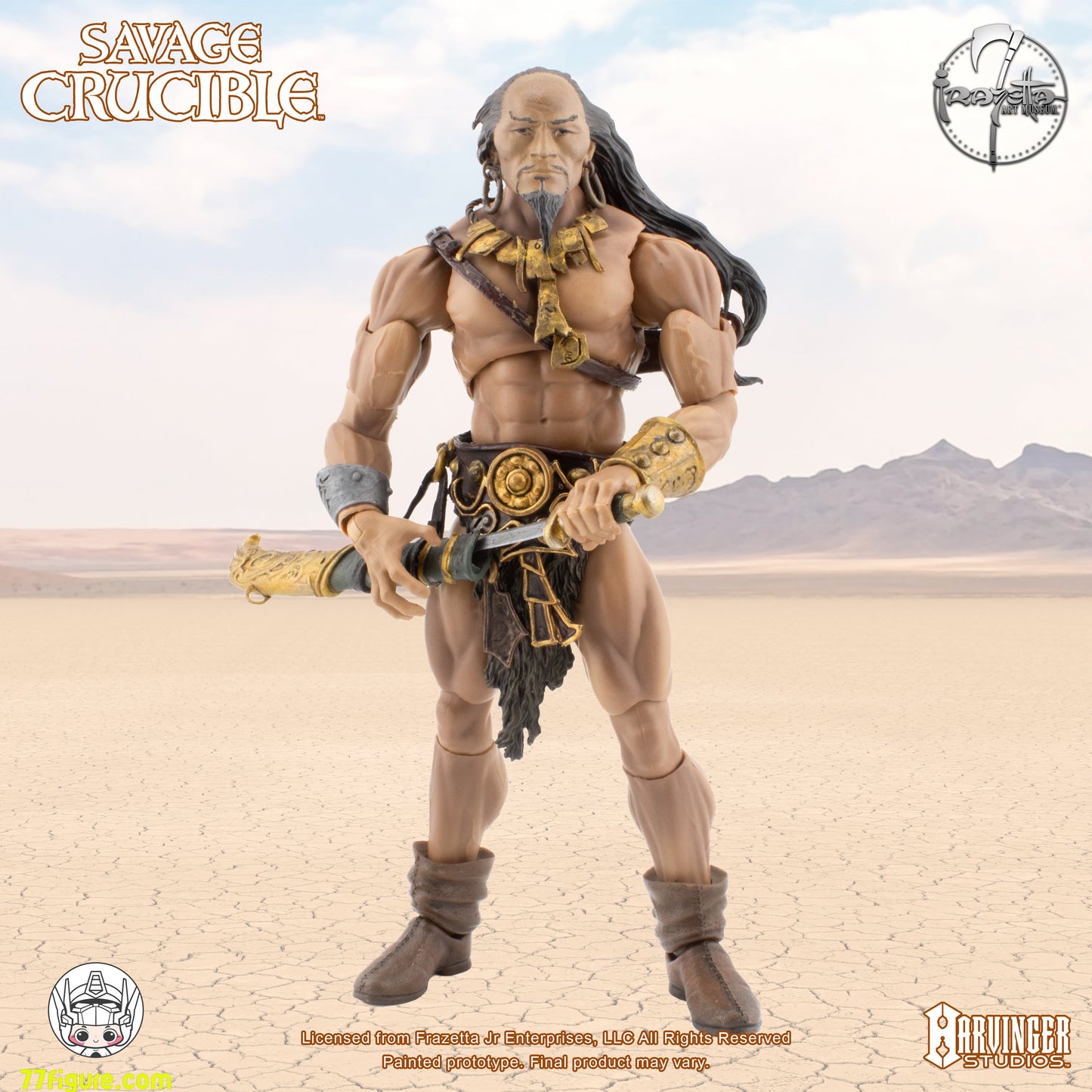 【予約商品】Harvinger Studios 1/12 サベージ・クルーシブル クブラ・カーン フラゼッタ 塗装済み可動フィギュア