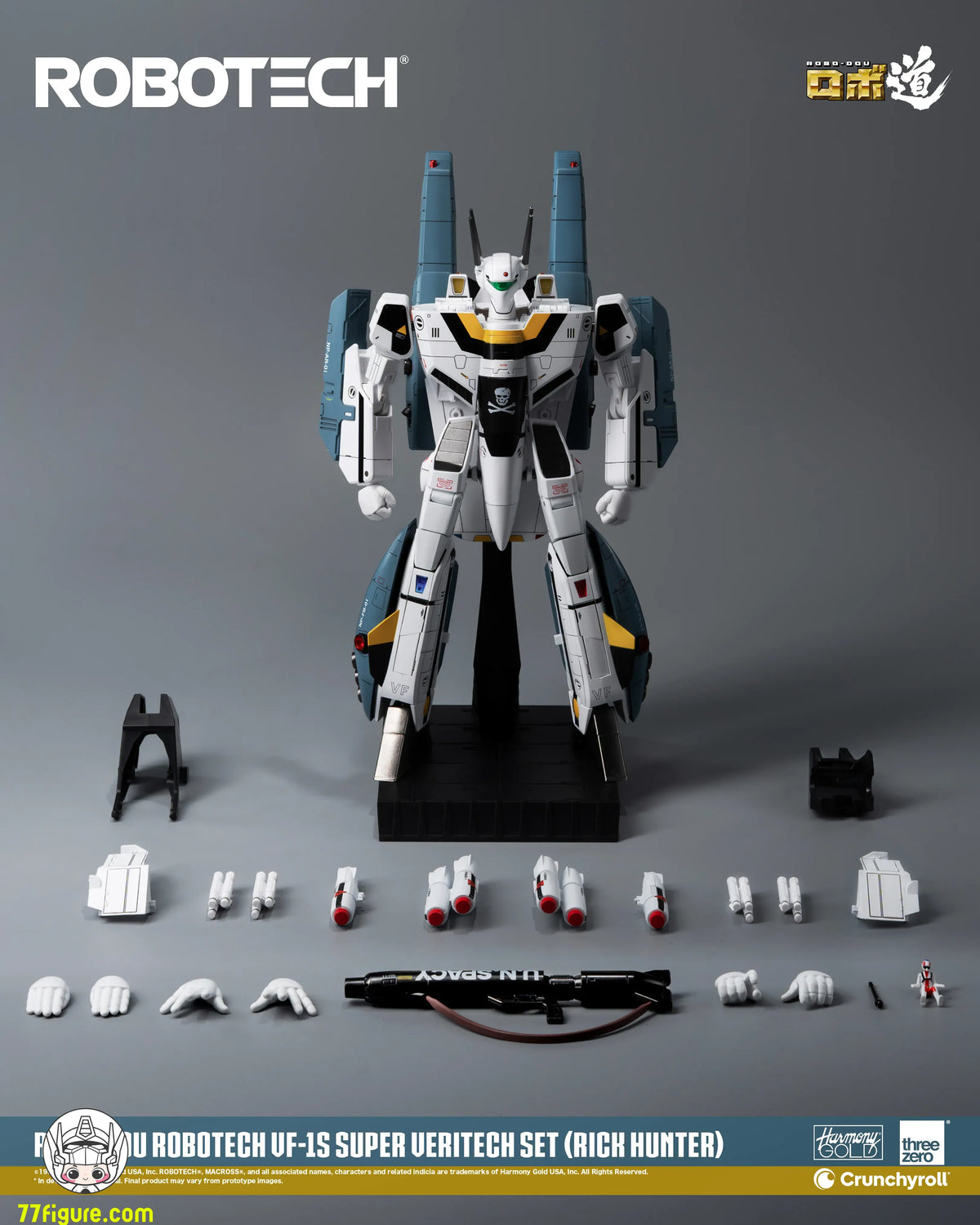 【予約商品】threezero 1/72 ロボテック ロボ道 VF-1S スーパー・バリテック セット(リック・ハンター) 塗装済み可動フィギュア