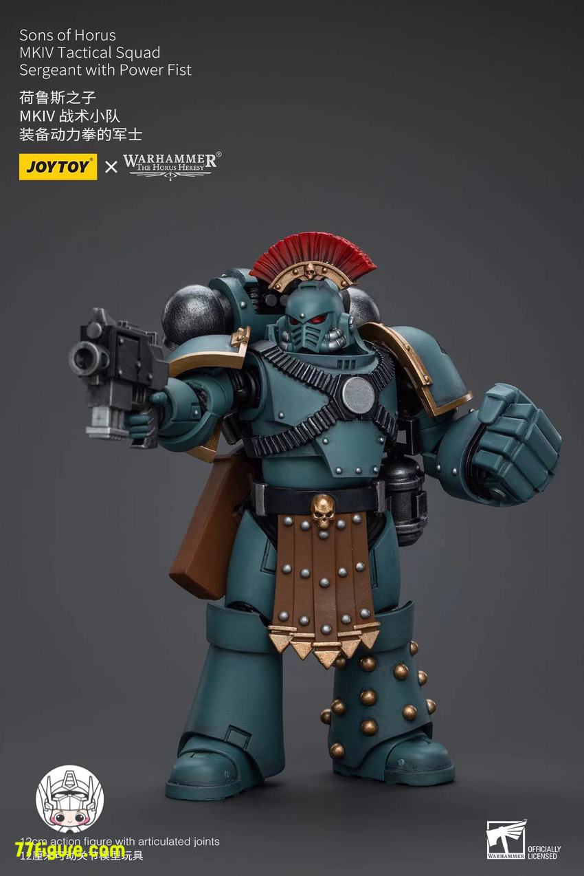 【品切れ】ジョイトイ JoyToy Source 1/18 『ウォーハンマー ホルスの異端』ホルスの息子たち MKIV 戦術分隊軍曹 パワーフィスト付き 塗装済み可動フィギュア