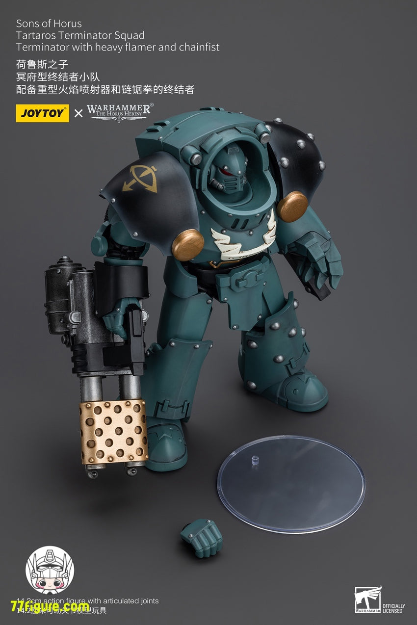 【品切れ】ジョイトイ JoyToy Source 1/18 『ウォーハンマー ホルスの異端』ホルスの息子たち タルタロス ターミネーター 分隊 ターミネーター ヘビーフレイマーとチェーンフィスト付き 塗装済み可動フィギュア