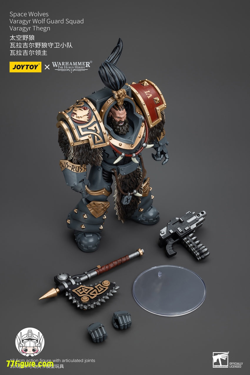 【品切れ】ジョイトイ JoyToy Source 1/18 『ウォーハンマー ホルスの異端』スペース ウルブズ ヴァラージール ウルフ ガード分隊ヴァラージール・テグン 塗装済み可動フィギュア