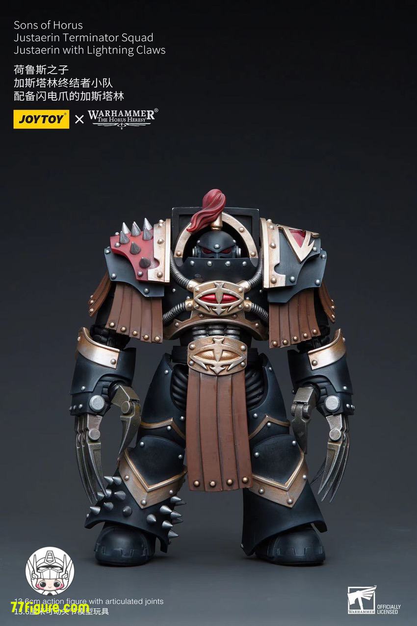 【品切れ】ジョイトイ JoyToy Source 1/18 『ウォーハンマー ホルスの異端』ホルスの息子たち ジャスタリン ターミネーター分隊 ジャスタリン ライトニング クロー付き 塗装済み可動フィギュア