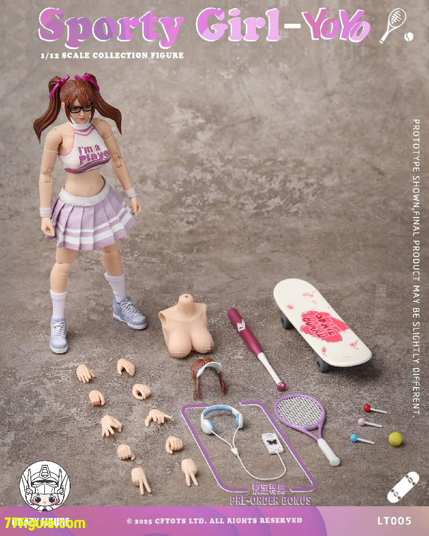 【予約商品】Crazy Figure 1/12 LT005 スポーティガール ヨーヨー 塗装済み可動フィギュア