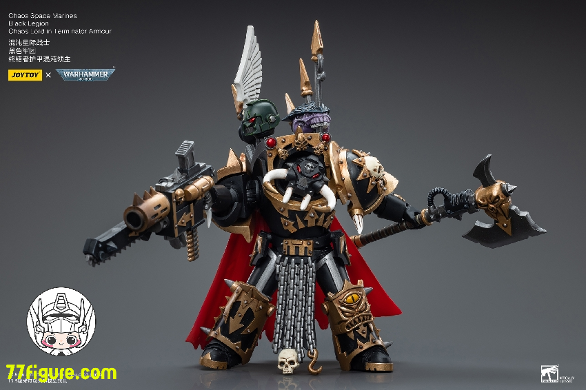 【品切れ】ジョイトイ JoyToy Source 1/18 『ウォーハンマー40K』カオス・スペース マリーンズ ブラック レギオン カオス ロード ターミネーター アーマー 塗装済み可動フィギュア
