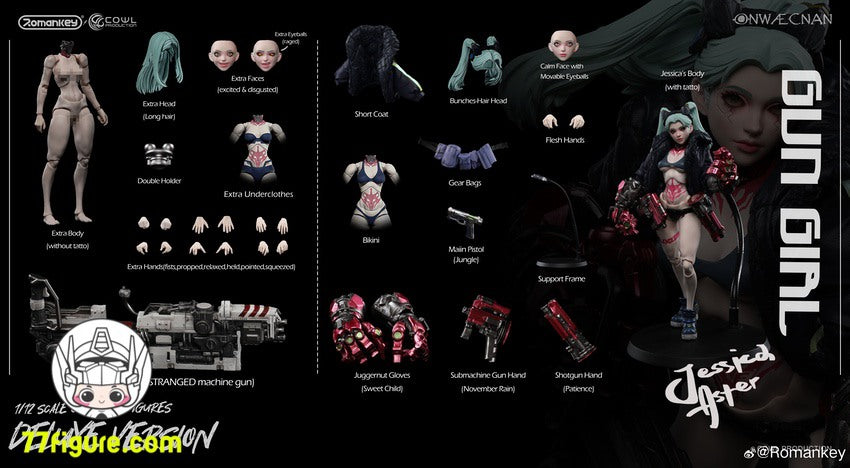 【品切れ】Romankey&Cowl 1/12 ガンガール レベカ・アスター 豪華版 塗装済み可動フィギュア