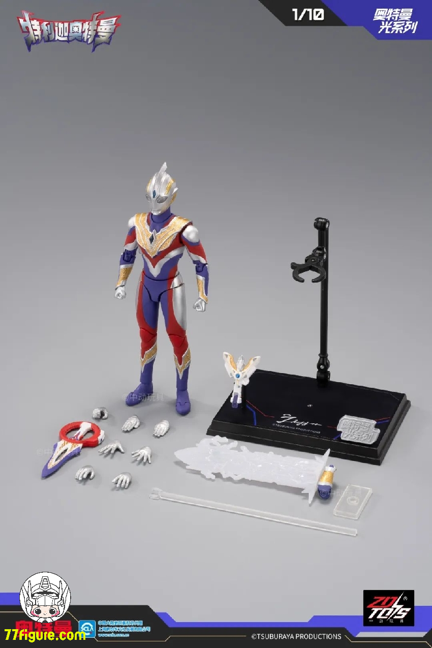 【品切れ】中動玩具 1/10 UL-A04 ウルトラマン ライト シリーズ ウルトラマン トリガー 塗装済み可動フィギュア