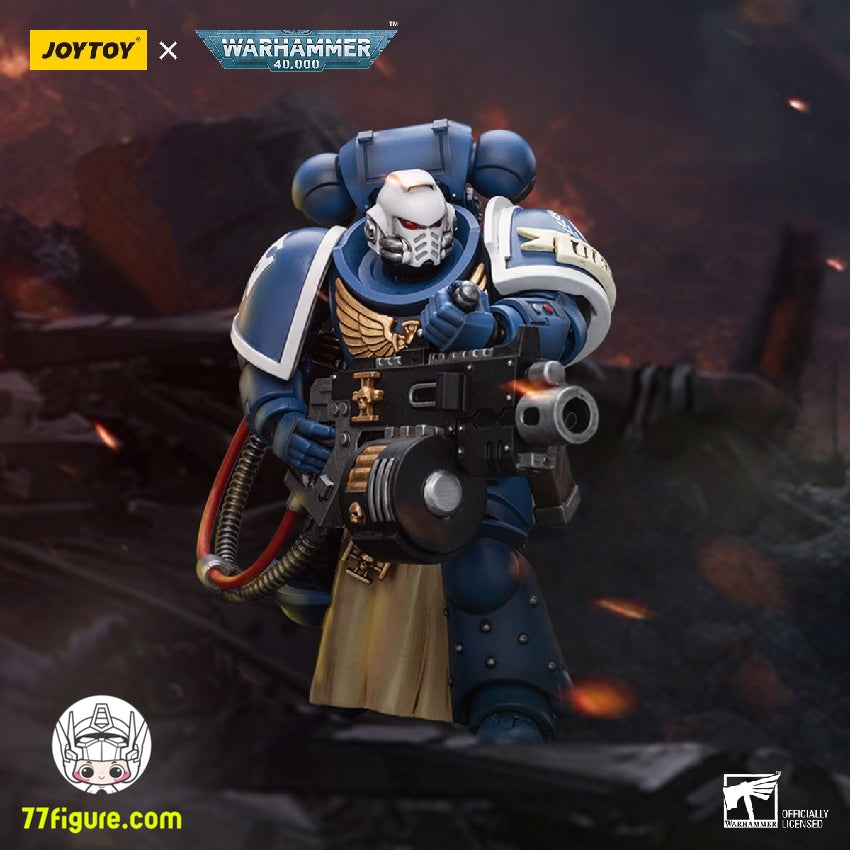 【品切れ】ジョイトイ JoyToy Source 1/18『ウォーハンマー40K』ウルトラマリーンズ スターンガード ベテラン ヘビーボルター付き 塗装済み可動フィギュア