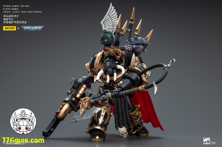 【品切れ】ジョイトイ JoyToy Source 1/18 『ウォーハンマー40K』カオス・スペース マリーンズ ブラック レギオン カオス ロード ターミネーター アーマー 塗装済み可動フィギュア