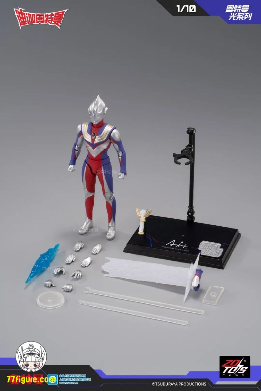 【品切れ】中動玩具 1/10 UL-A01 ウルトラマン ライト シリーズ ウルトラマン ティガ 塗装済み可動フィギュア