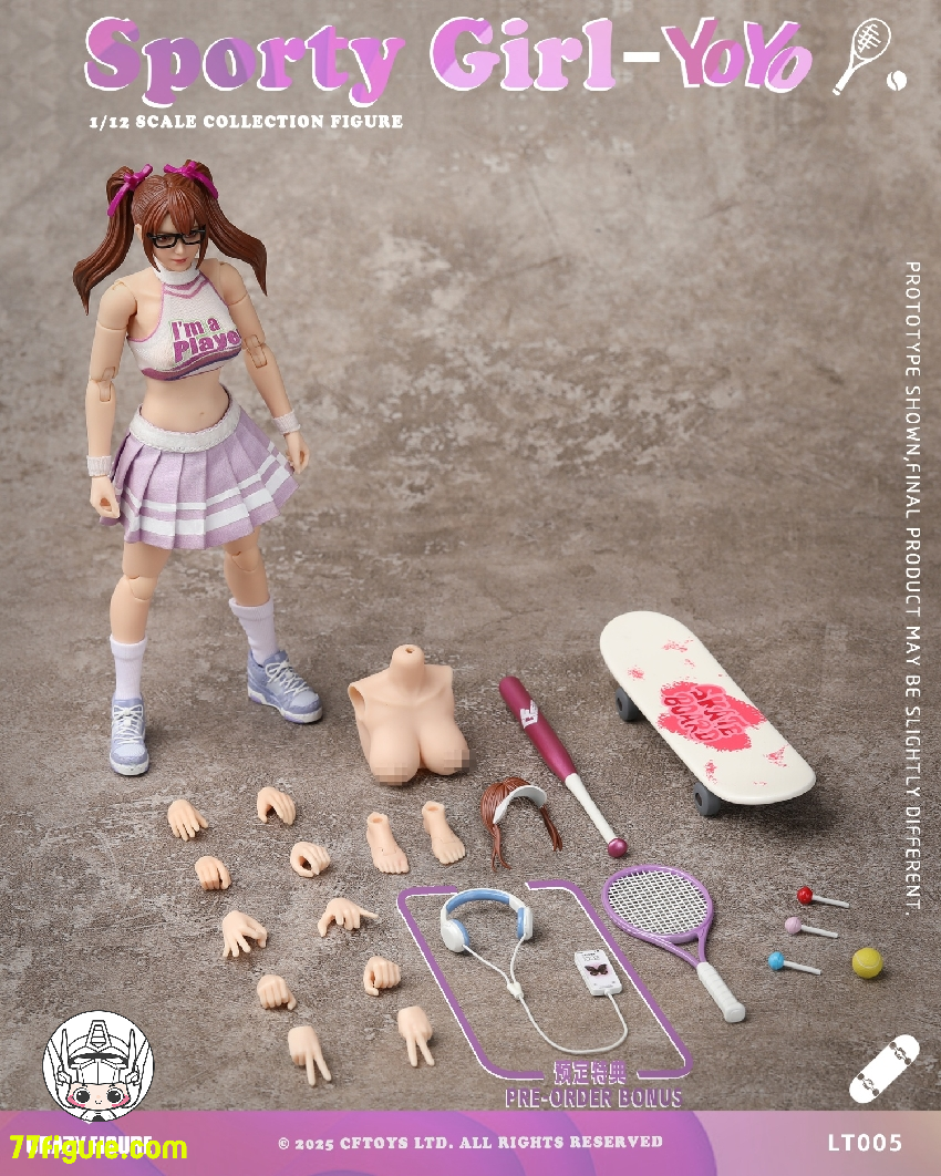 【予約商品】Crazy Figure 1/12 LT005 スポーティガール ヨーヨー 塗装済み可動フィギュア