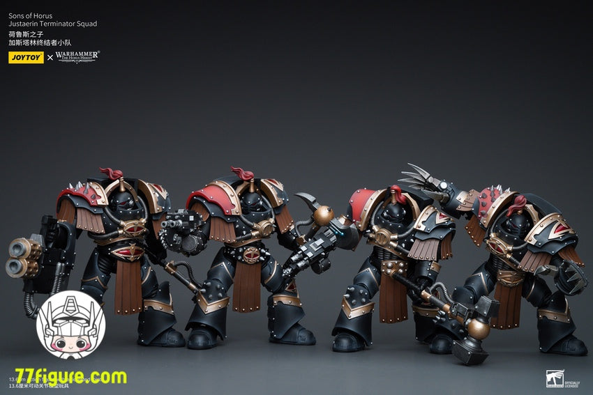 【品切れ】ジョイトイ JoyToy Source 1/18 『ウォーハンマー ホルスの異端』ホルスの息子たち ジャスタリン ターミネーター分隊 ジャスタリン 4体セット 塗装済み可動フィギュア