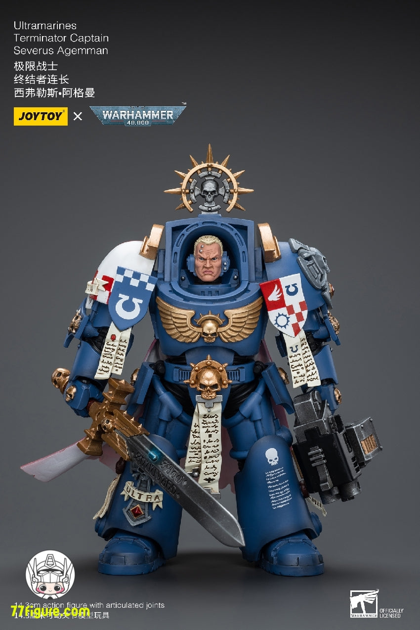 【品切れ】ジョイトイ JoyToy Source 1/18『ウォーハンマー40K』ウルトラマリン ターミネーター キャプテン セブルス エイジェンマン 塗装済み可動フィギュア