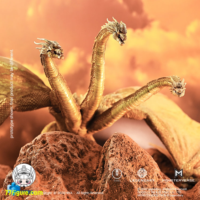 【品切れ】Hiya Toys Exquisite Basic シリーズ ゴジラ: キング・オブ・ザ・モンスター ギドラ グラビテーション光線 Ver. 塗装済み可動フィギュア