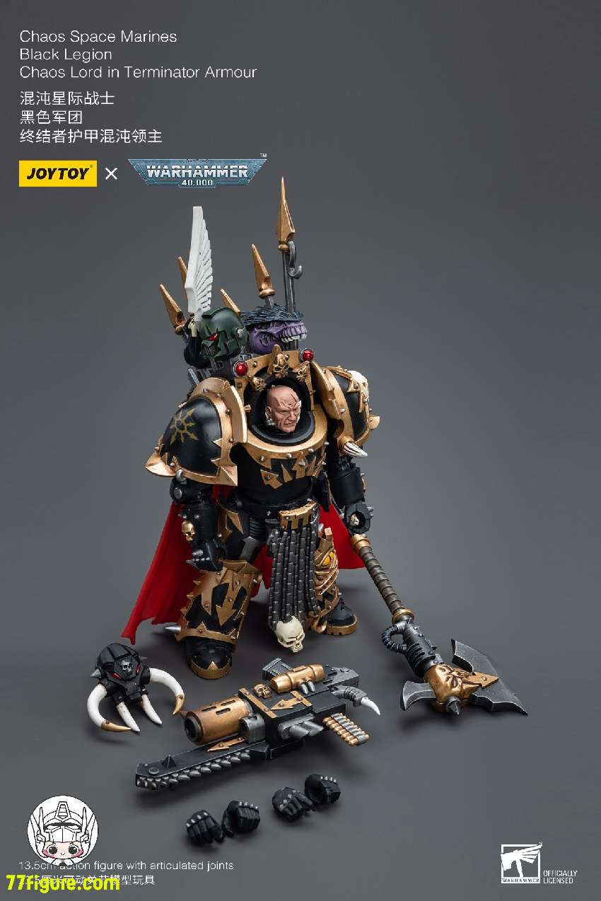【品切れ】ジョイトイ JoyToy Source 1/18 『ウォーハンマー40K』カオス・スペース マリーンズ ブラック レギオン カオス ロード ターミネーター アーマー 塗装済み可動フィギュア