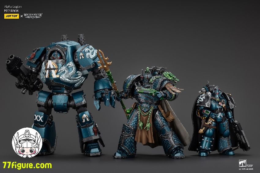 【品切れ】ジョイトイ JoyToy Source 1/18 『ウォーハンマー ホルスの異端』アルファ・リージョン コンテンプター・ドレッドノート グラヴィス・プラズマ・キャノン付き 塗装済み可動フィギュア