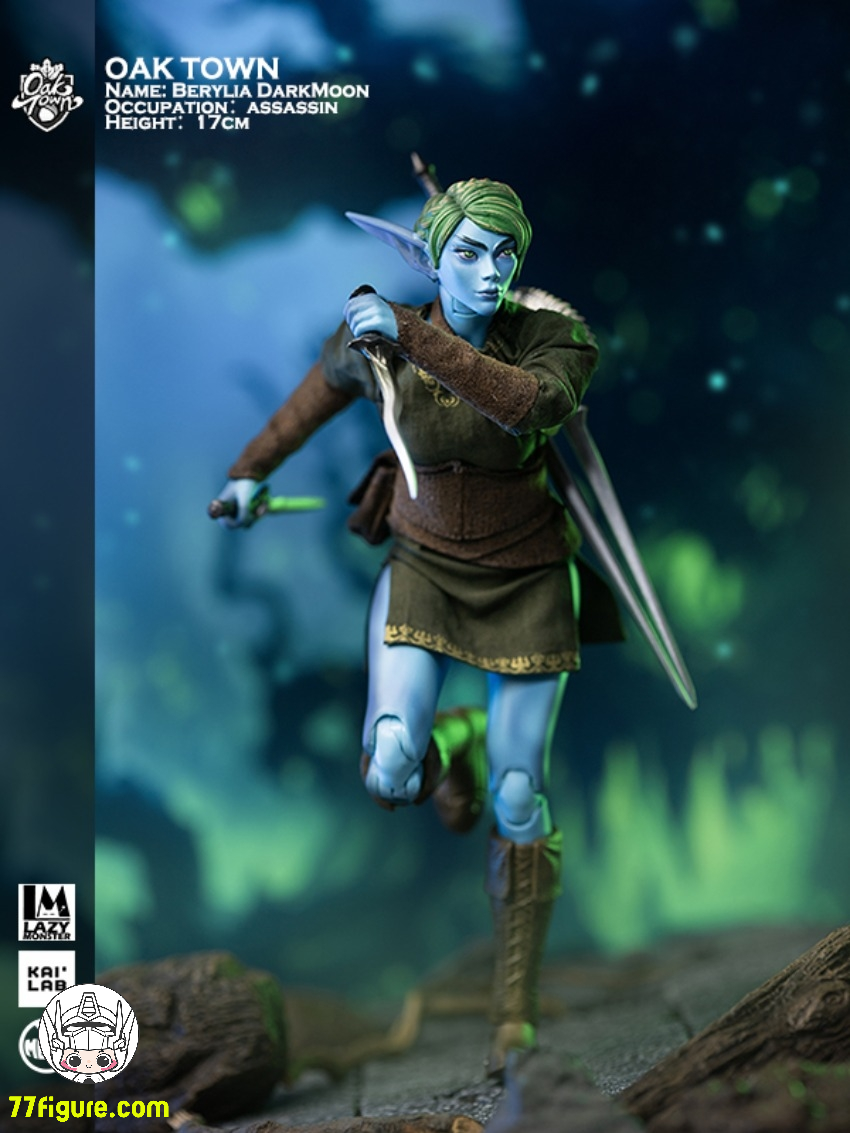 【予約商品】Lazy Monster Studio 1/12 オークタウン エルフ ベリリア・ダークムーン 塗装済み可動フィギュア