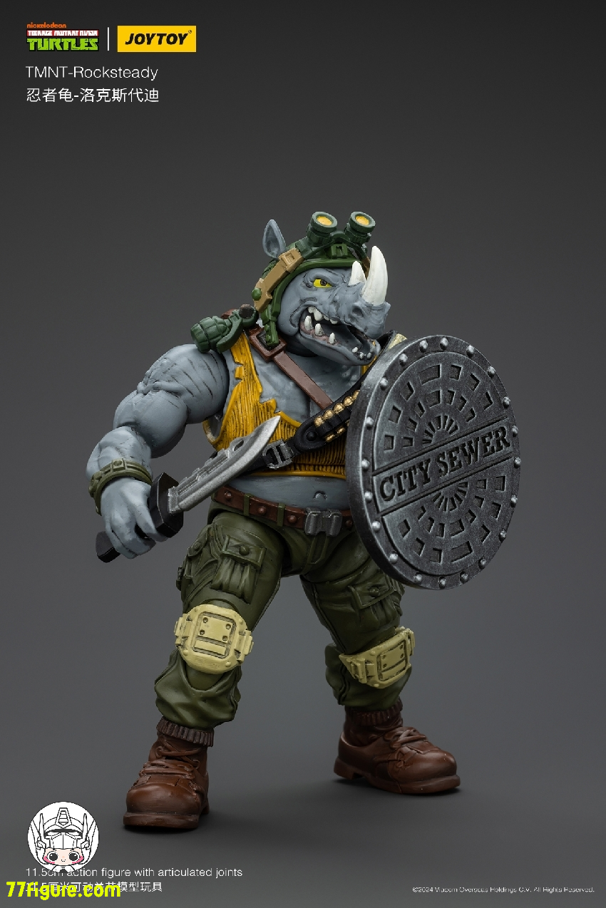 【品切れ】ジョイトイ JoyToy Source 1/18 ティーンエイジ ミュータント ニンジャ タートルズ 『TMNT 』ロックステディ 塗装済み可動フィギュア