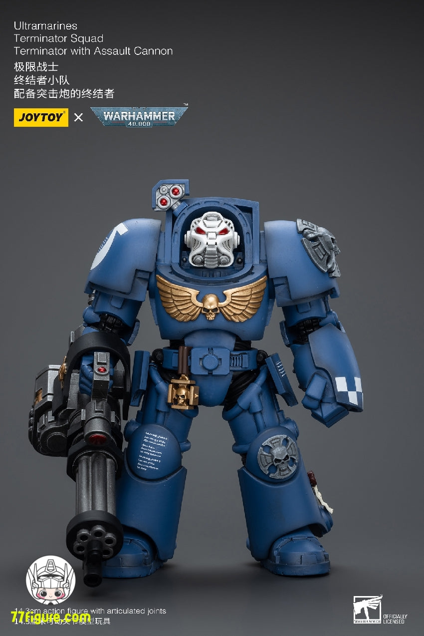 【品切れ】ジョイトイ JoyToy Source 1/18『ウォーハンマー40K』ウルトラマリン ターミネーター分隊 ターミネーター アサルトキャノン付き 塗装済み可動フィギュア