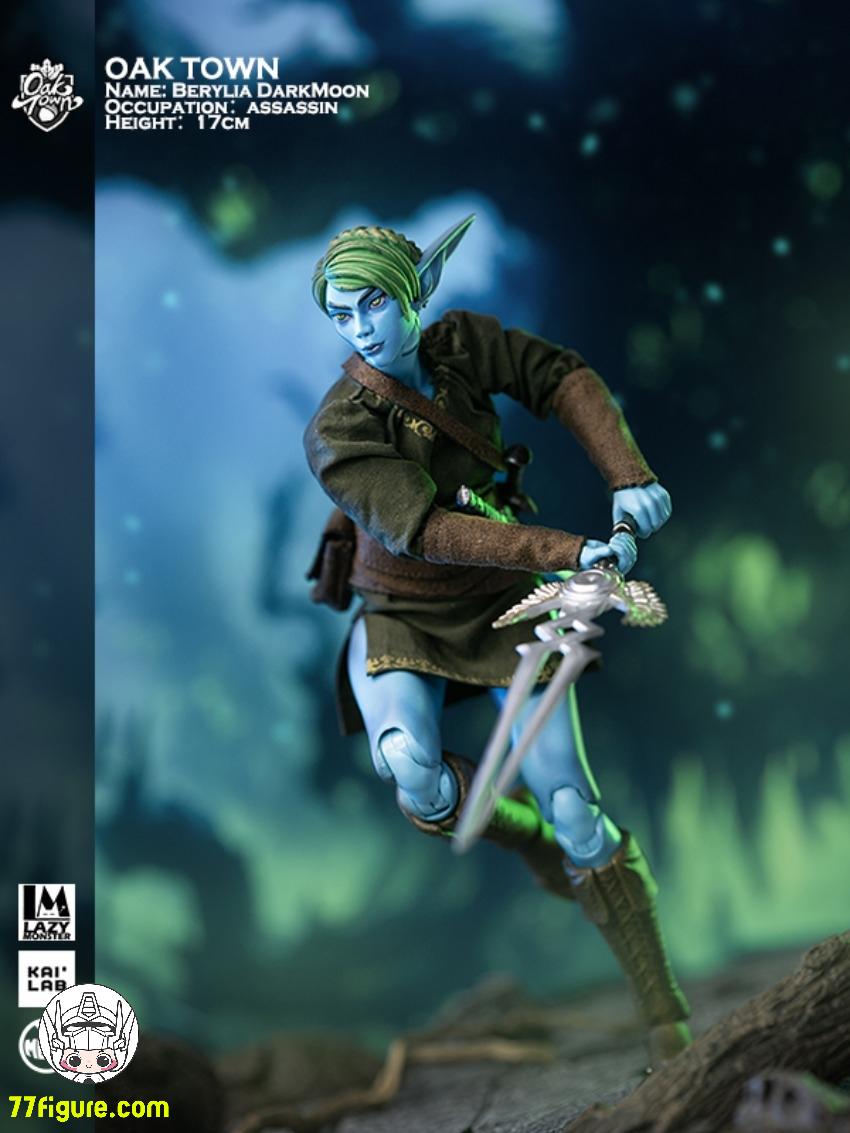 【予約商品】Lazy Monster Studio 1/12 オークタウン エルフ ベリリア・ダークムーン 塗装済み可動フィギュア