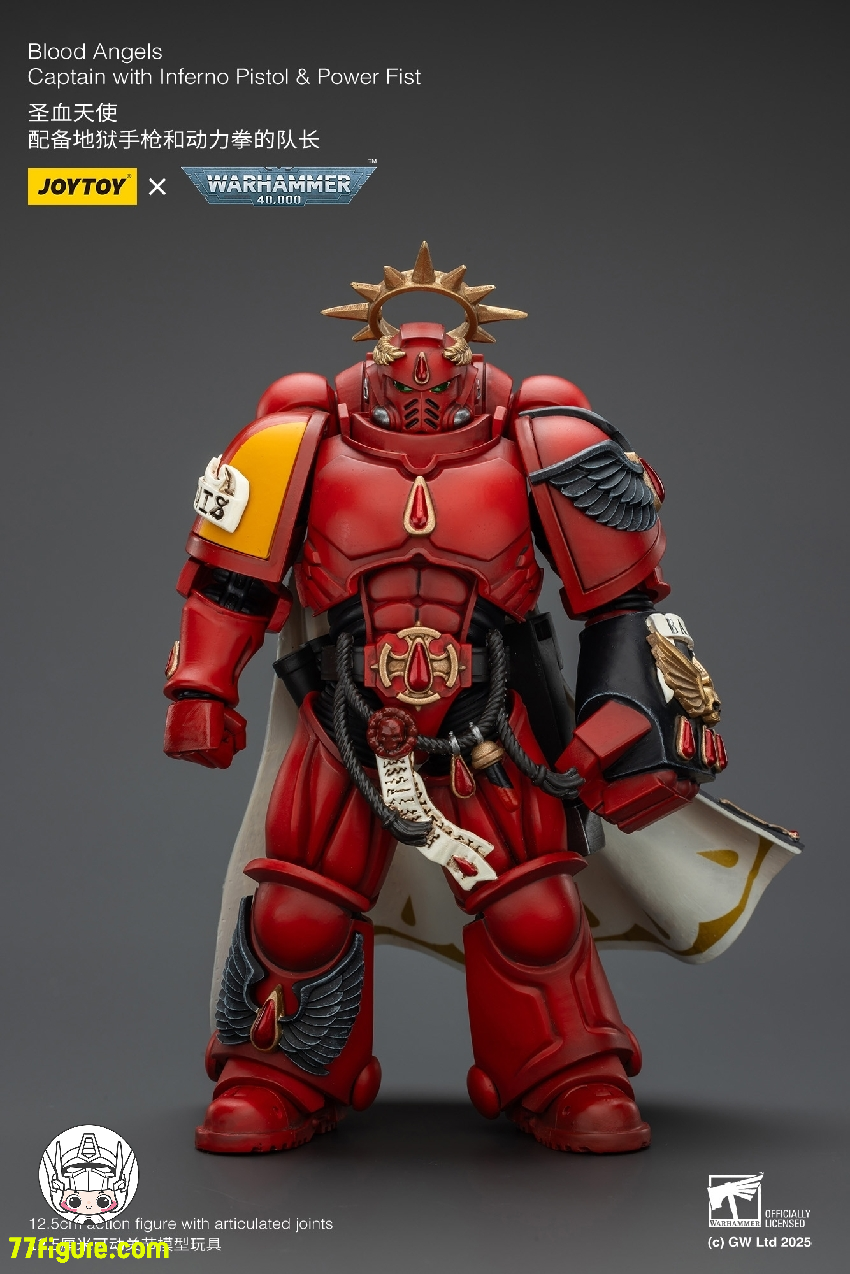 【予約商品】ジョイトイ JoyToy Source 1/18 『ウォーハンマー40K』ブラッド エンジェル キャプテン インフェルノピストル&パワーフィスト付き 塗装済み可動フィギュア