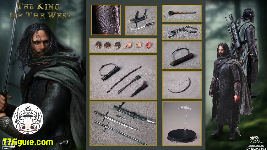 Hell Cat 1/12 DYM202403『指輪物語』アラゴルン 塗装済み可動フィギュア