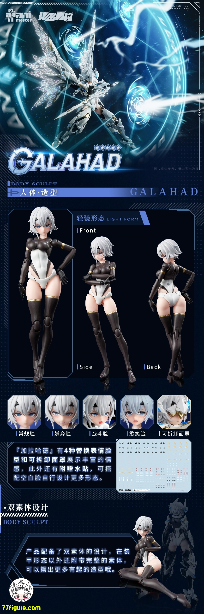 【品切れ】Animester & 核金重構 1/12 「白竜の騎士」ガラハッド(GALAHAD) プラモデル