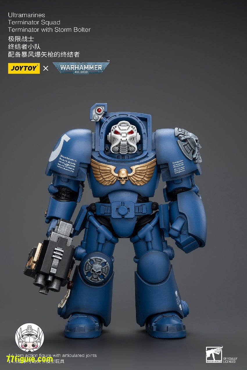 【品切れ】ジョイトイ JoyToy Source 1/18『ウォーハンマー40K』ウルトラマリン ターミネーター分隊 ターミネーター ストームボルター付き 塗装済み可動フィギュア
