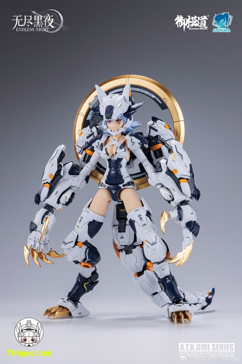 【品切れ】御模道 1/12 「A.T.K.GIRL」ホワイト ウェアウルフ フェンリル コマンダー タイプ プラモデル