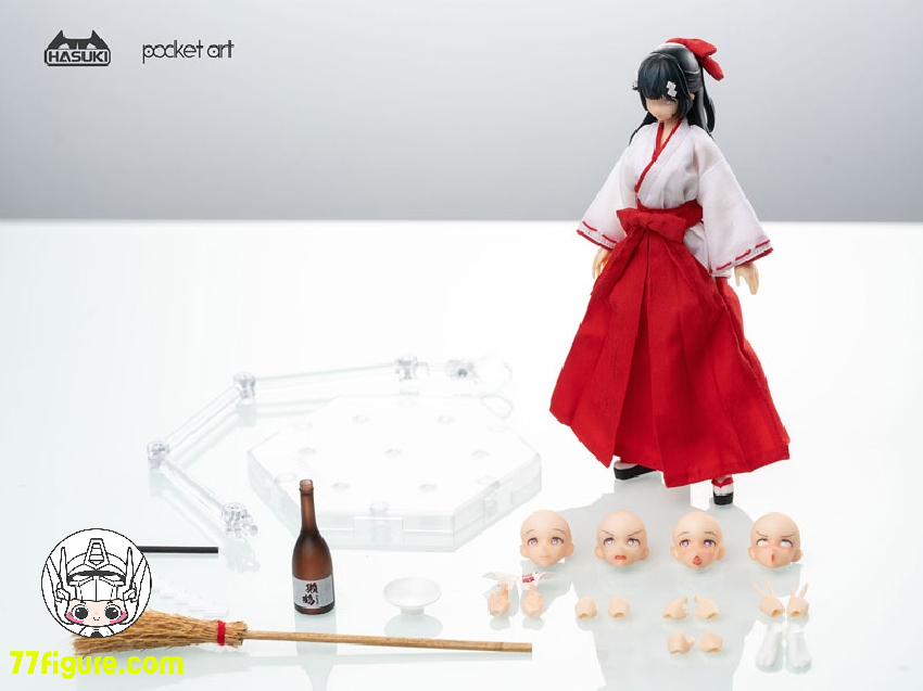 【品切れ】HASUKI 1/12 PA005 「Pocket Art」退魔巫女 ツバキ 塗装済み可動フィギュア