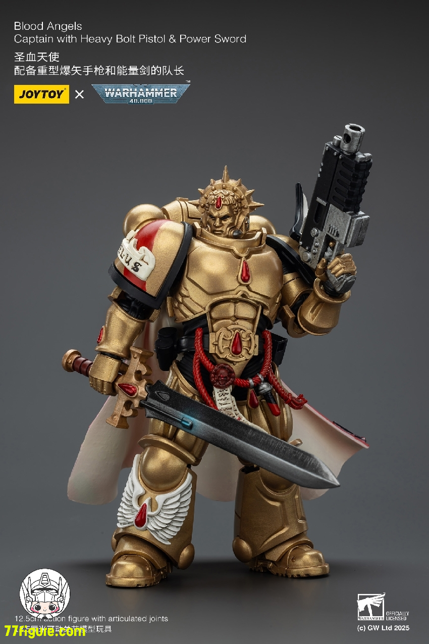 【予約商品】ジョイトイ JoyToy Source 1/18 『ウォーハンマー40K』ブラッド エンジェル キャプテン ヘビー ボルト ピストルとパワーソード付き 塗装済み可動フィギュア