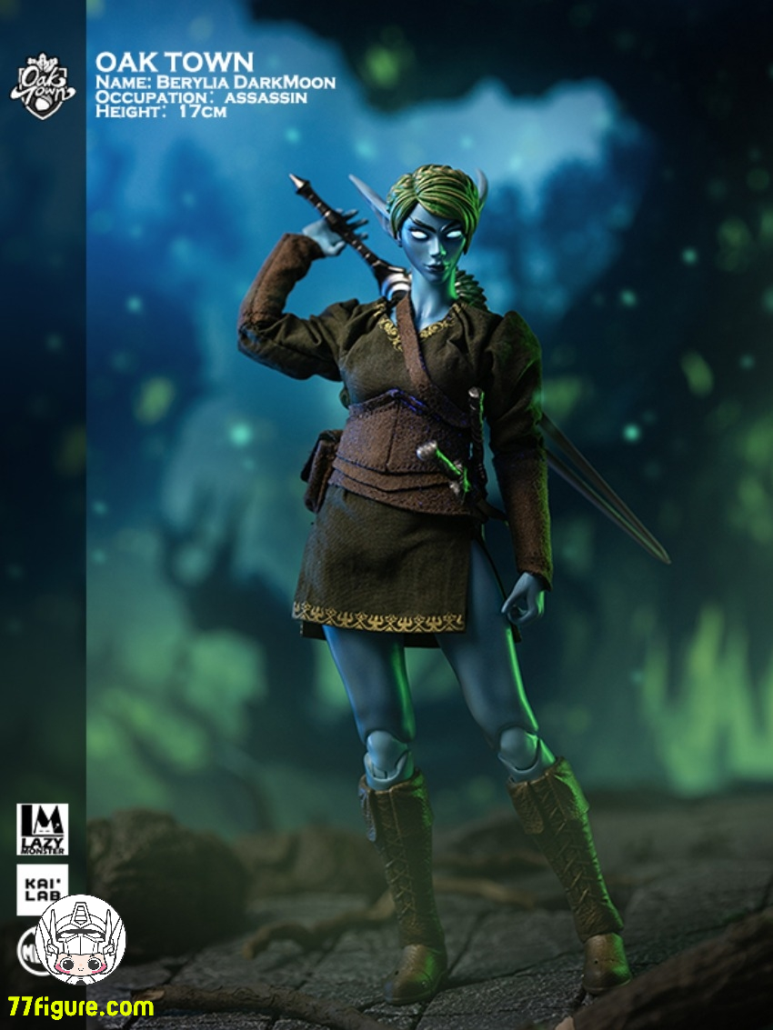 【予約商品】Lazy Monster Studio 1/12 オークタウン エルフ ベリリア・ダークムーン 塗装済み可動フィギュア