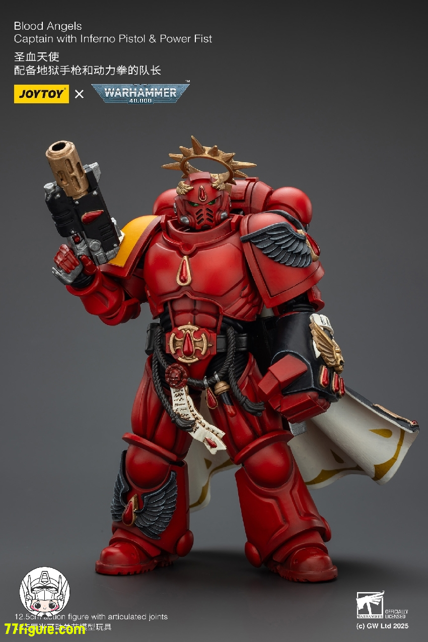 【予約商品】ジョイトイ JoyToy Source 1/18 『ウォーハンマー40K』ブラッド エンジェル キャプテン インフェルノピストル&パワーフィスト付き 塗装済み可動フィギュア