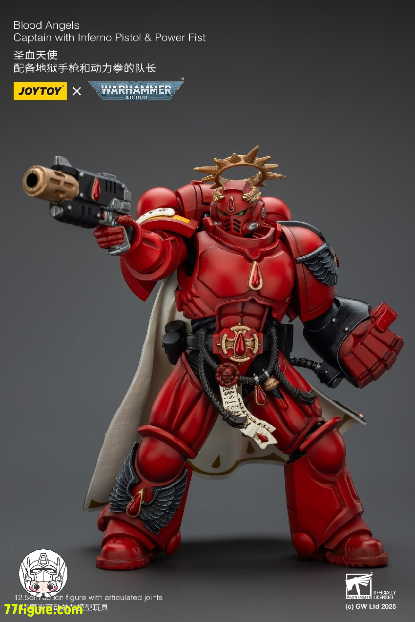 【予約商品】ジョイトイ JoyToy Source 1/18 『ウォーハンマー40K』ブラッド エンジェル キャプテン インフェルノピストル&パワーフィスト付き 塗装済み可動フィギュア