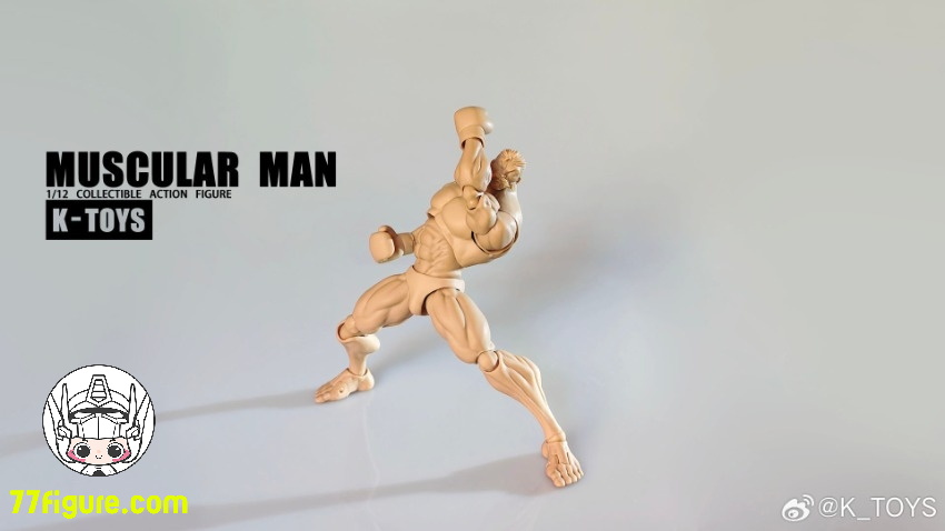 【予約受付終了】K Toys 1/12 KT01 強く筋肉質 可動男性素体 ブラウン バージョン
