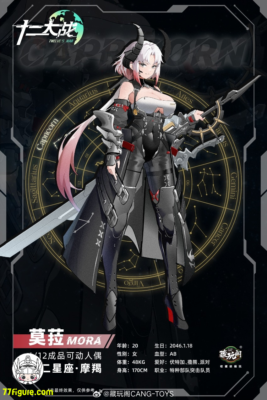 【品切れ】蔵玩閣 Cang-Toys 1/12『十二大戦』十二星座 山羊座 モラ 塗装済み可動フィギュア