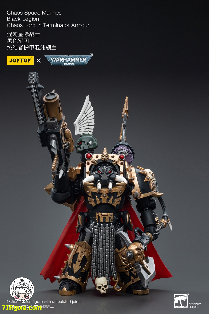 【品切れ】ジョイトイ JoyToy Source 1/18 『ウォーハンマー40K』カオス・スペース マリーンズ ブラック レギオン カオス ロード ターミネーター アーマー 塗装済み可動フィギュア
