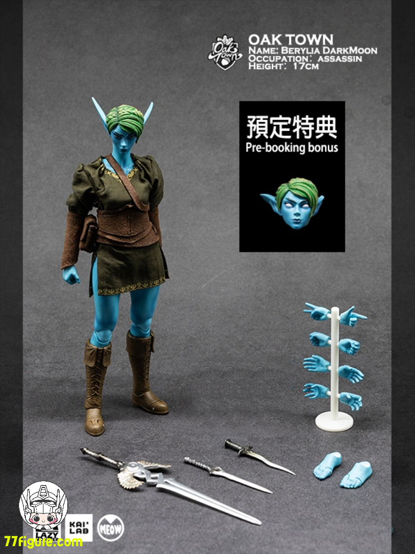 【予約商品】Lazy Monster Studio 1/12 オークタウン エルフ ベリリア・ダークムーン 塗装済み可動フィギュア
