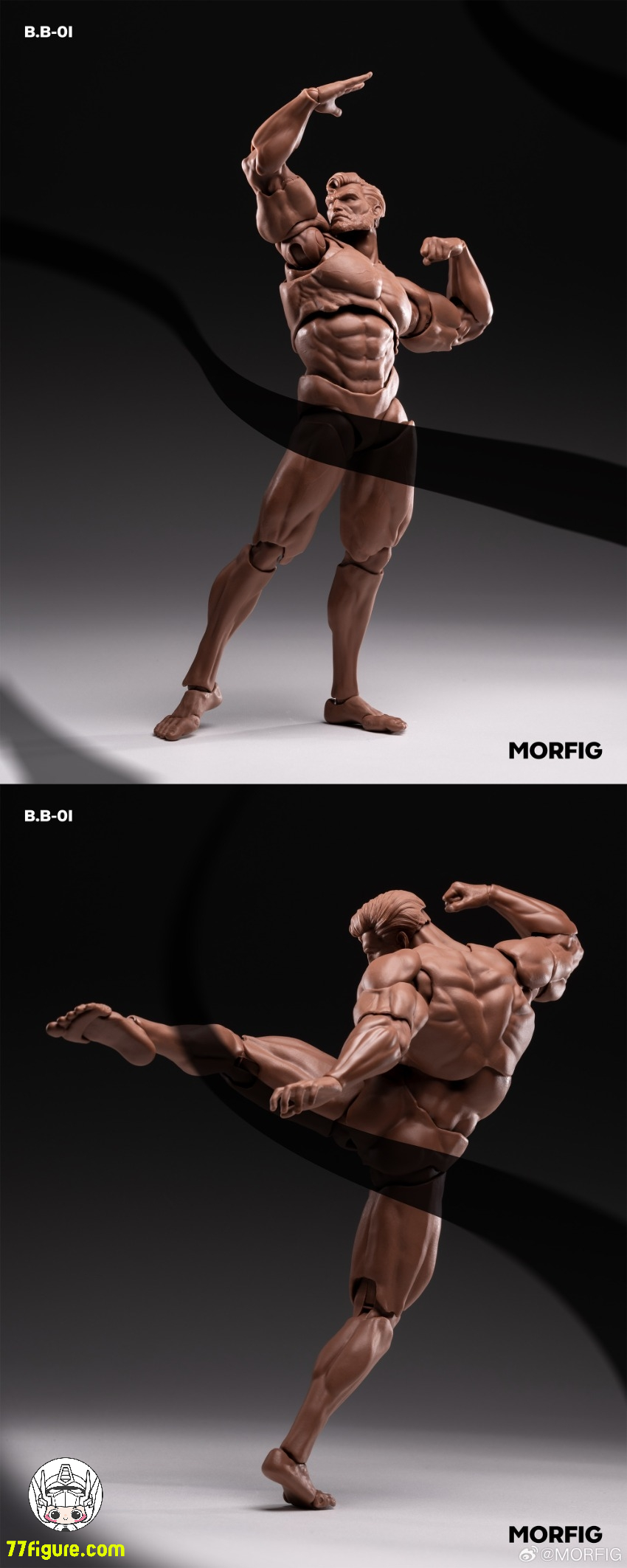 【予約商品】Morfig 1/12 ブランクボディ ベータ ブラックスキンVer. 男性素体