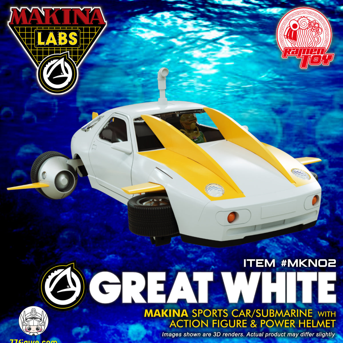 【予約商品】Ramen Toy MKN02 Makina Labs グレートホワイト スポーツカー/潜水艦 塗装済み可動フィギュア