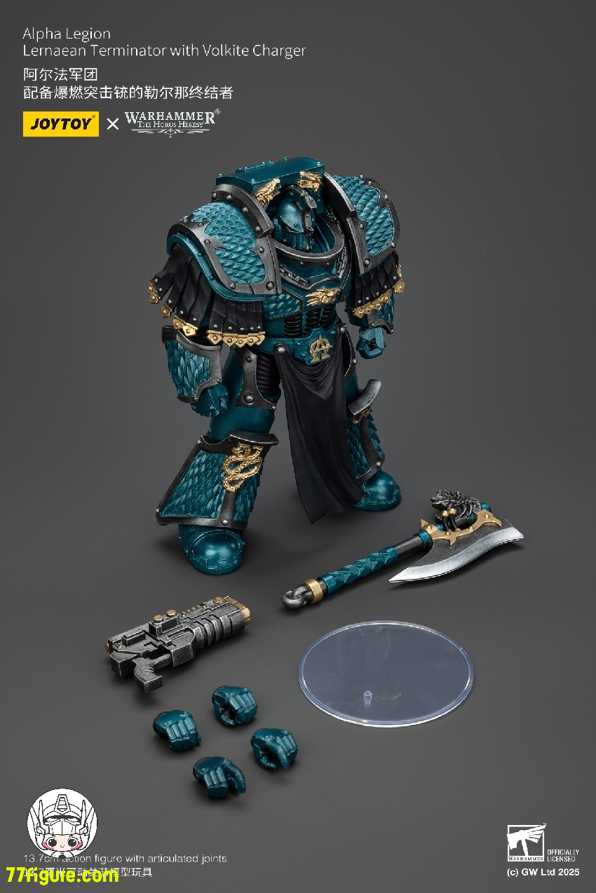【品切れ】ジョイトイ JoyToy Source 1/18 『ウォーハンマー ホルスの異端』アルファ軍団 レルネアンターミネーターヴォルカイトチャージャー付き 塗装済み可動フィギュア