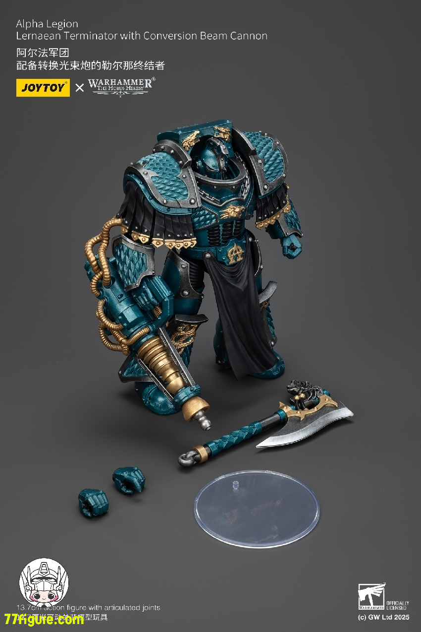 【品切れ】ジョイトイ JoyToy Source 1/18 『ウォーハンマー ホルスの異端』アルファ軍団 レルネアンターミネーター コンバージョンビームキャノン付き 塗装済み可動フィギュア