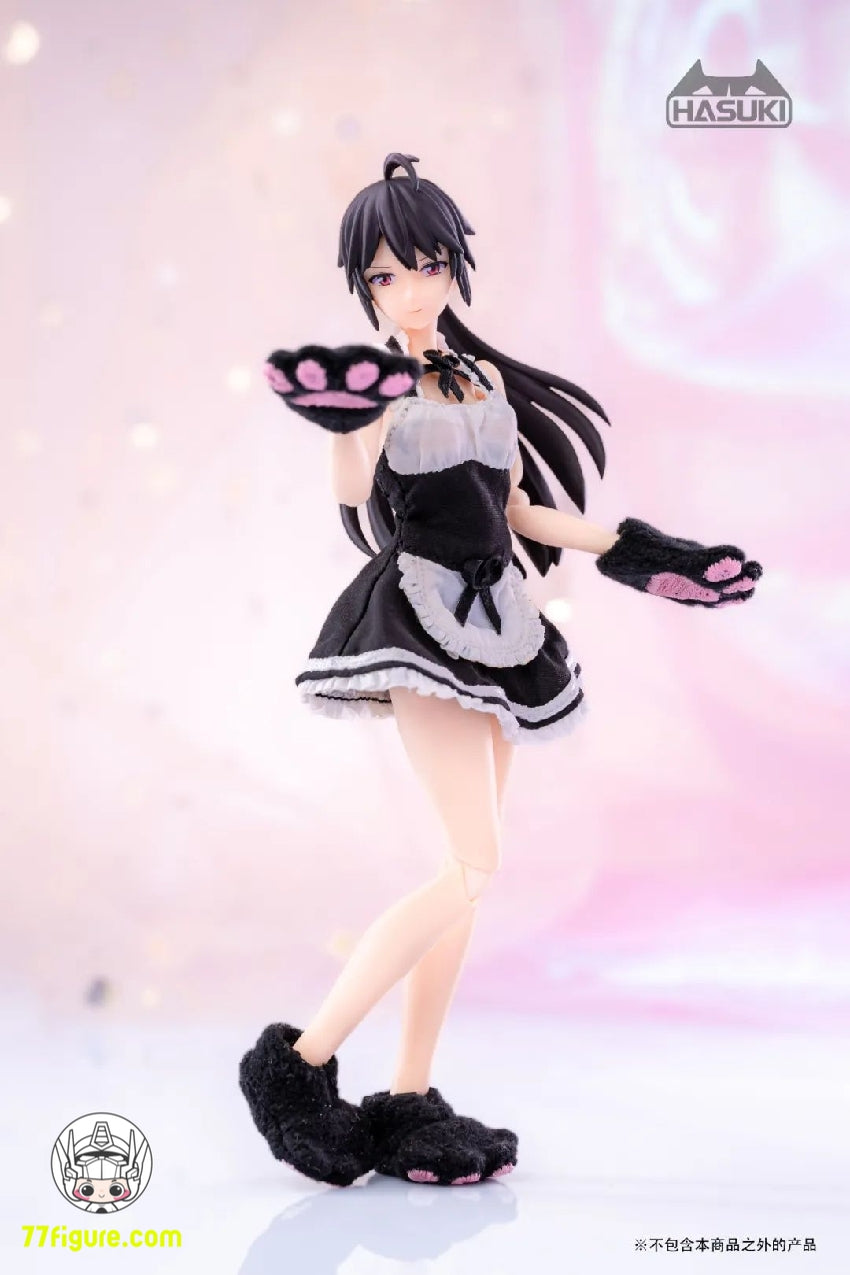【品切れ】HASUKI 1/12 CS011 アクションフィギュア用(黒) 猫の足の手袋 &靴 セット