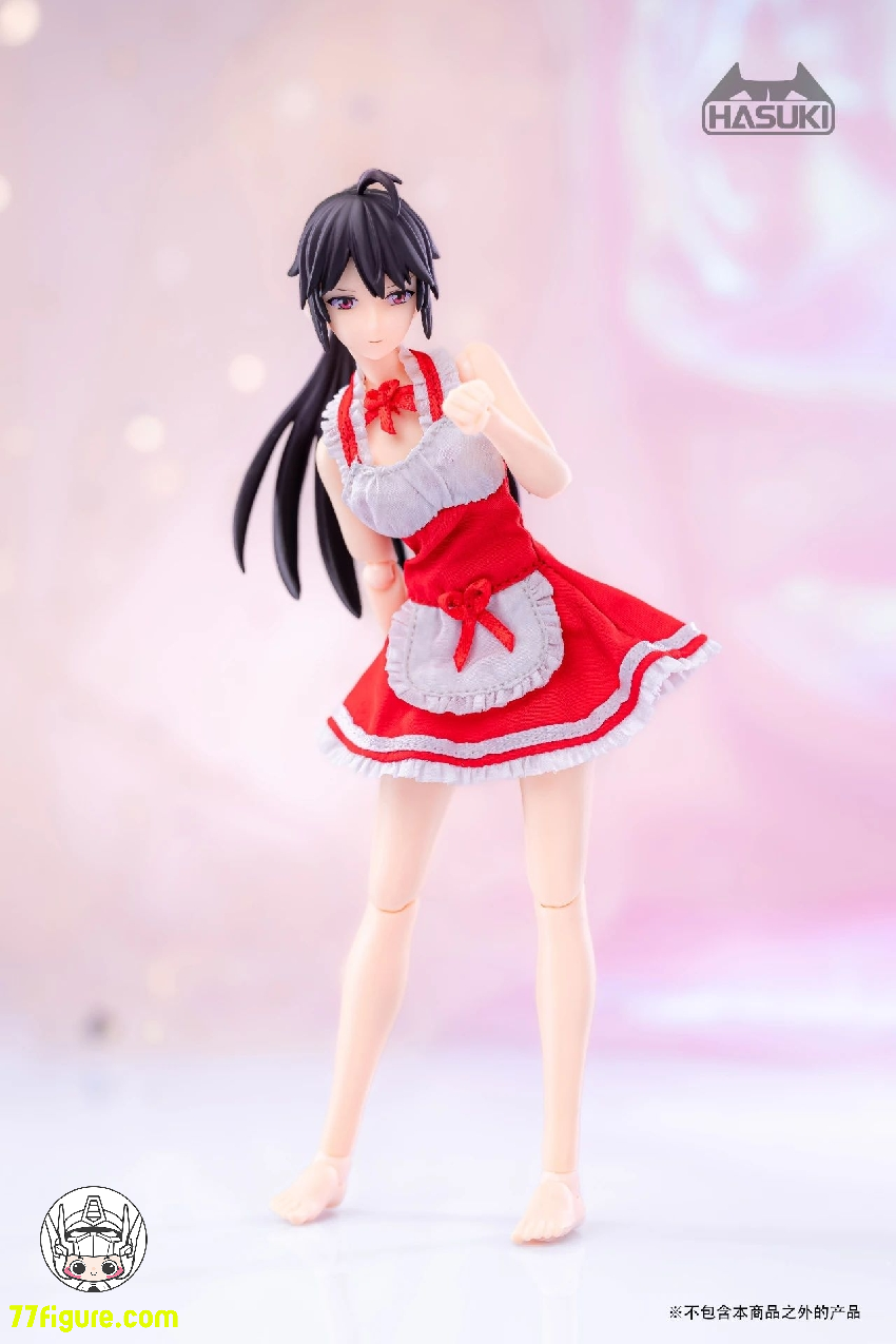 【品切れ】HASUKI 1/12 CS010 メイド服(赤) アクションフィギュア用衣装