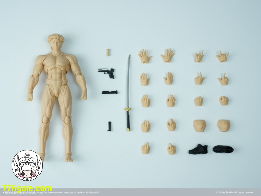 Chiye Studio 1/12 David 可動男性素体 イエローVer. 塗装済み可動フィギュア