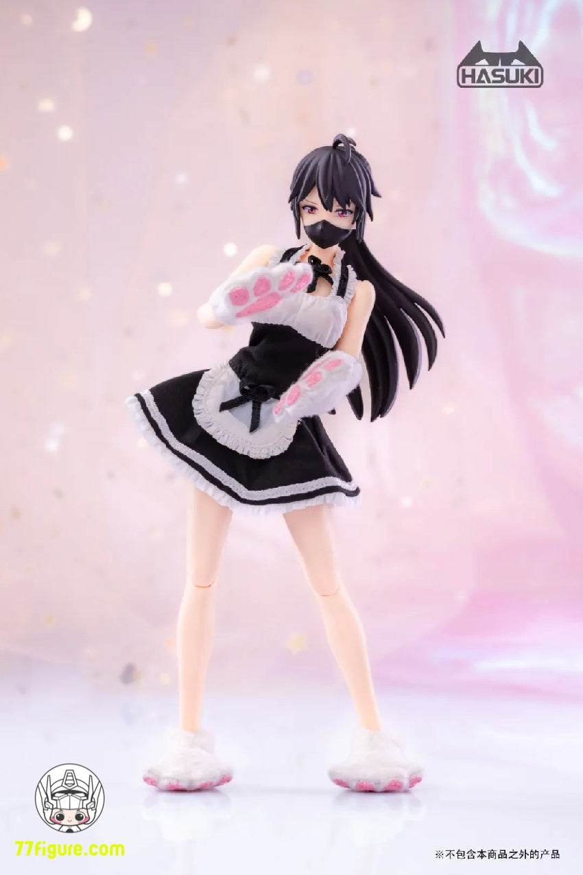 【品切れ】HASUKI 1/12 CS011 アクションフィギュア用(ホワイト) 猫の足の手袋 &靴 セット